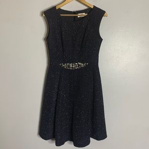 Eliza‎ J shimmer fit and flare dress rhinestone detail